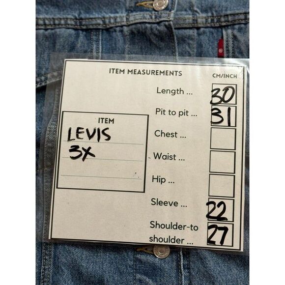 Levi's NWT Sz 3X Light Indigo Plus How About It Baggy DenimTrucker Jean Jacket - Picture 4 of 14